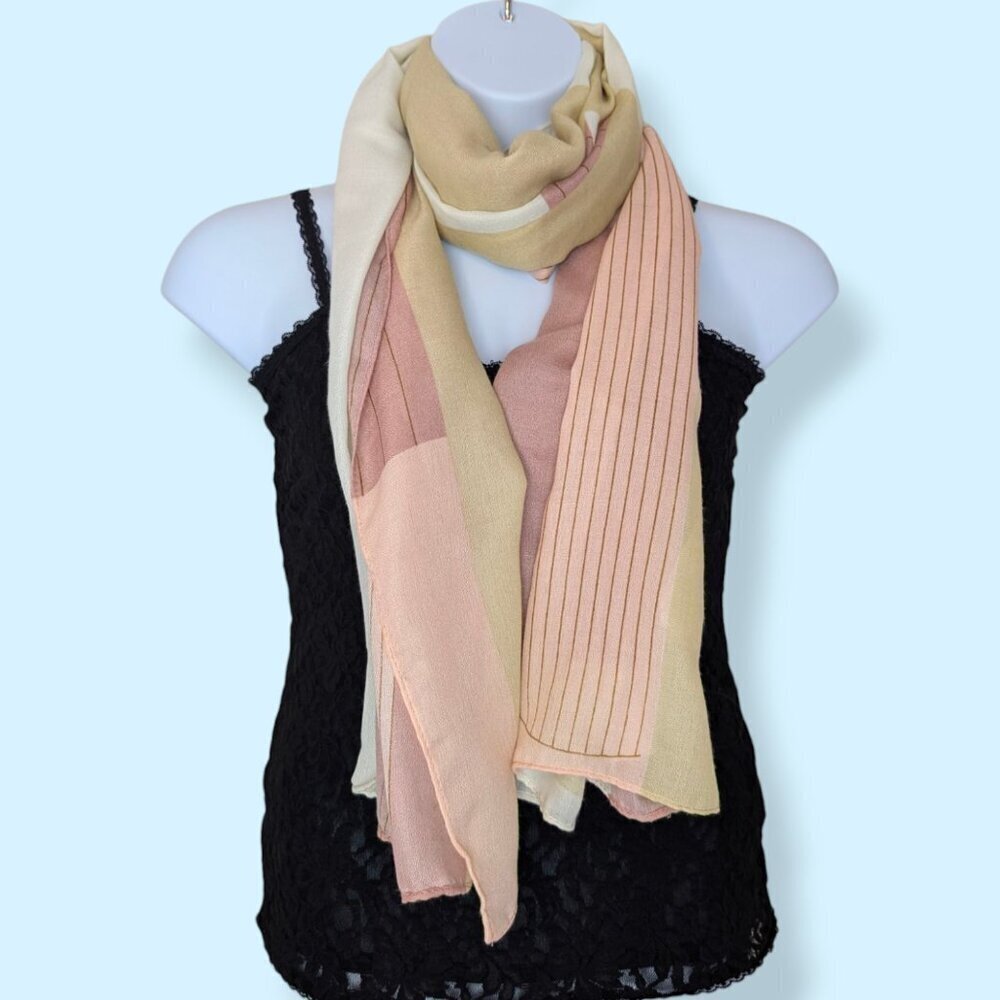 Pink & Yellow XL Rectangular Scarf - Picture 2 of 8